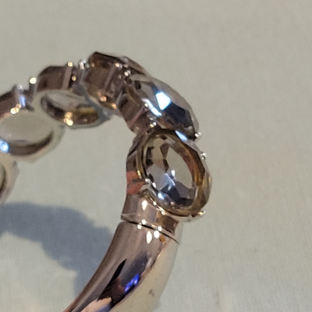 Statement Bangle Bracelet With Hinged Open, Big C… - image 2